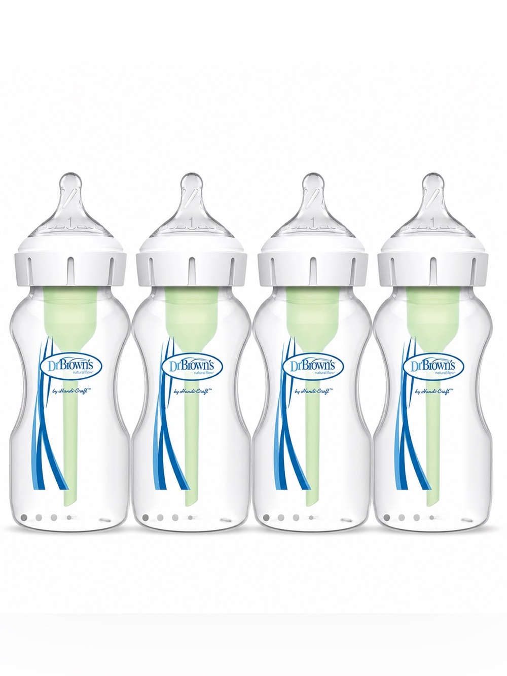 Dr. Brown’s GLASS WIDE Neck Anti-Colic 9 oz Baby Bottles - 4 Pack